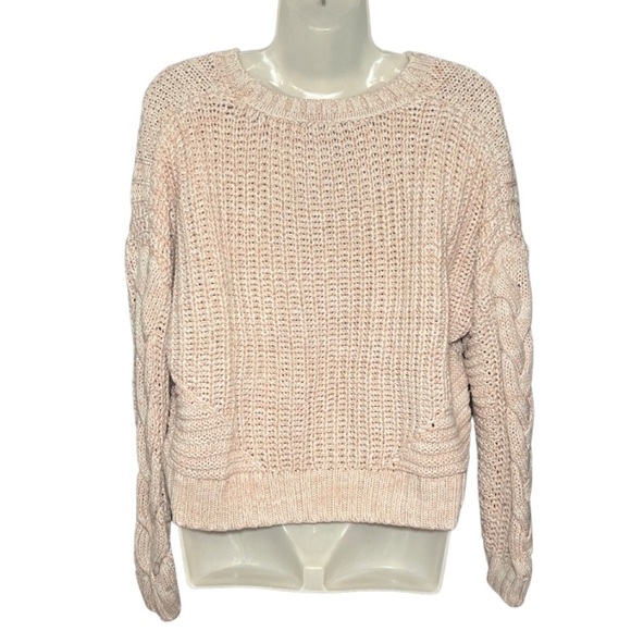 Moon & Madison Knit Ombre Long Sleeve Cropped Chunky Boyfriend Sweater Size L - Picture 2 of 4